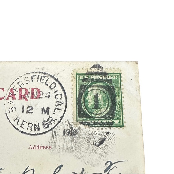 Vtg 1910 Postcard Coalinga Oil & Transportation Co Pumping Station 2 CA Posted - Picture 4 of 5